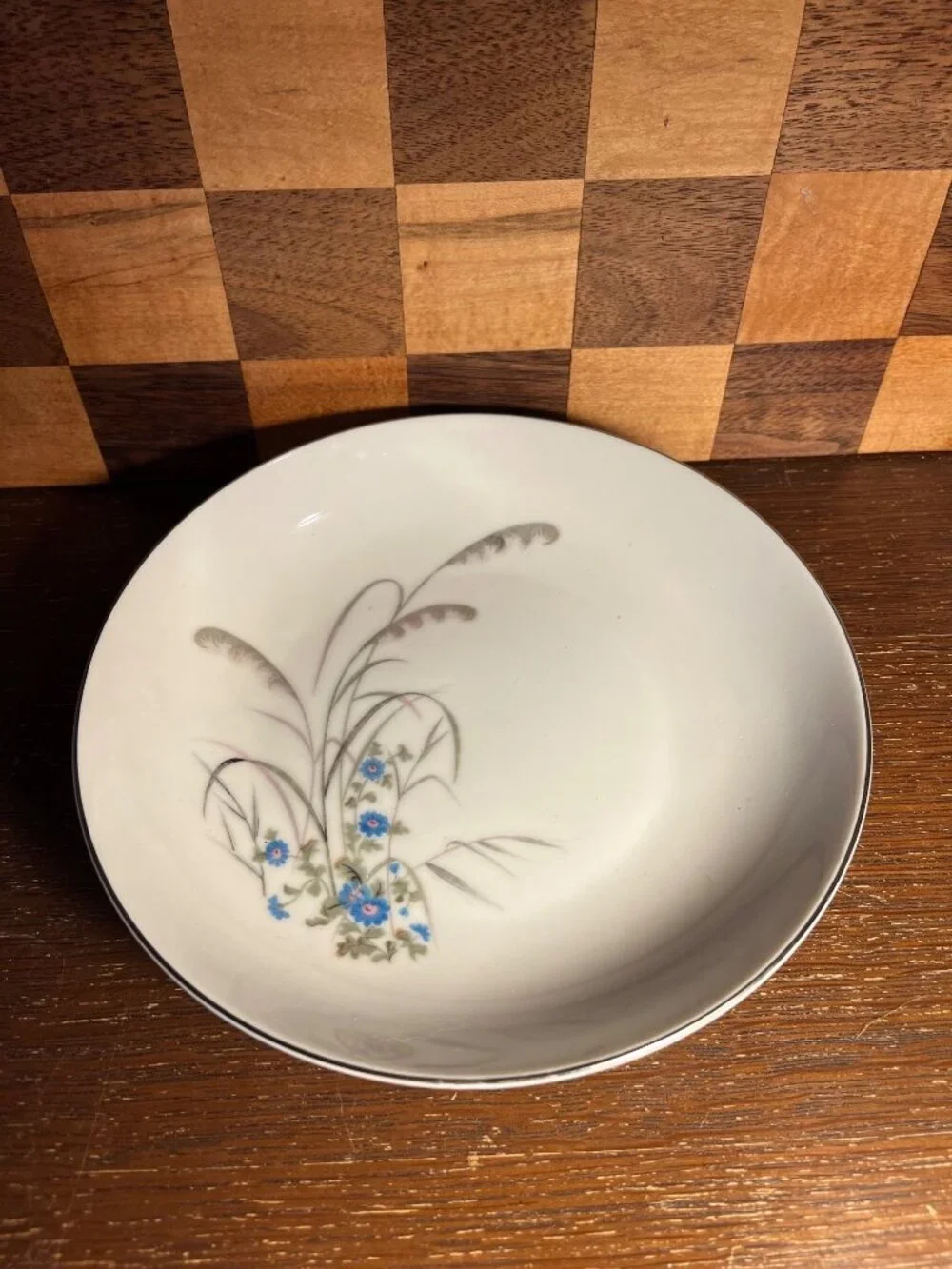 Yamaka Japan Bowl with Blue Flower Spring Pattern A898